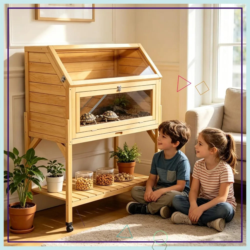 Large Tortoise Habitat With Wheels And Pull Out Tray
