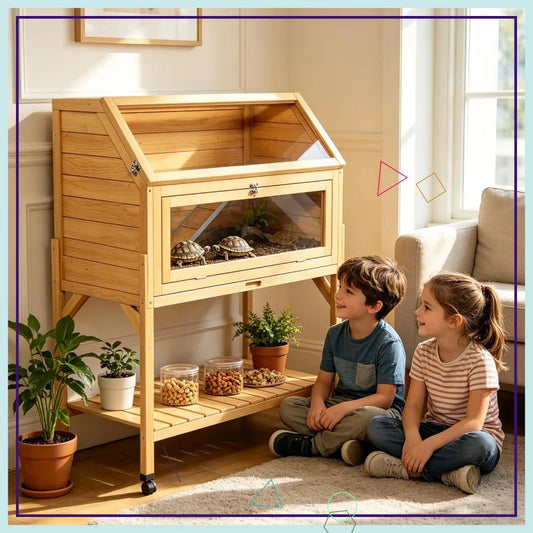 Large Tortoise Habitat With Wheels And Pull Out Tray