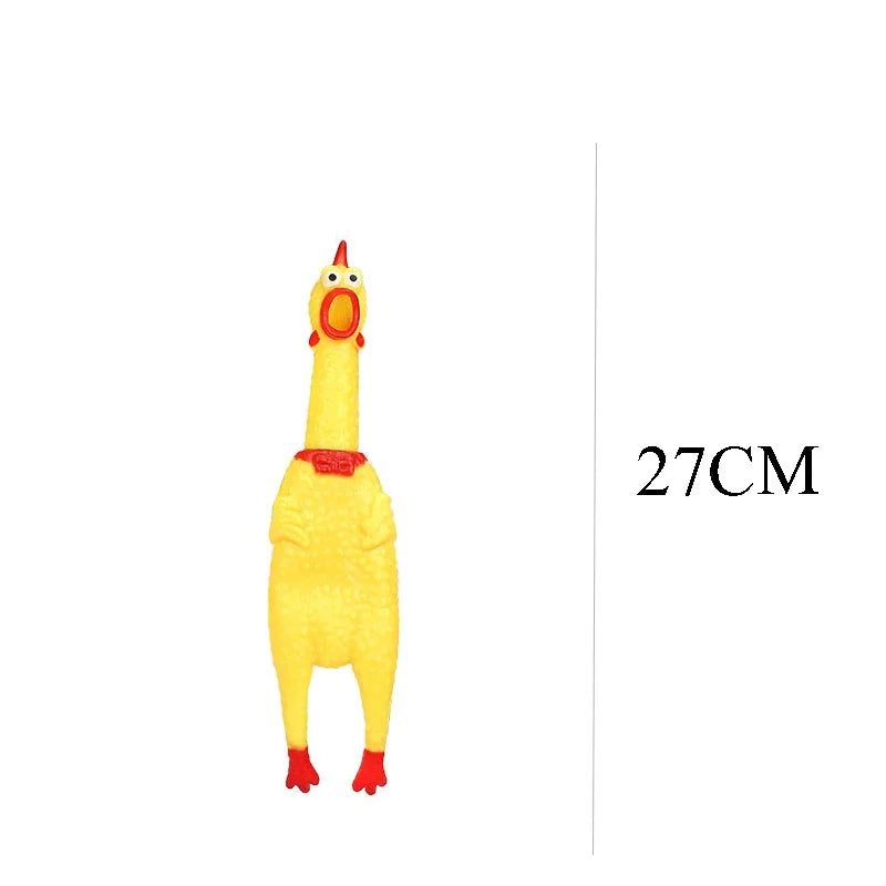 DKSTINYE Squeaky Screaming Chicken Rubber Dog Toy With Squeaker