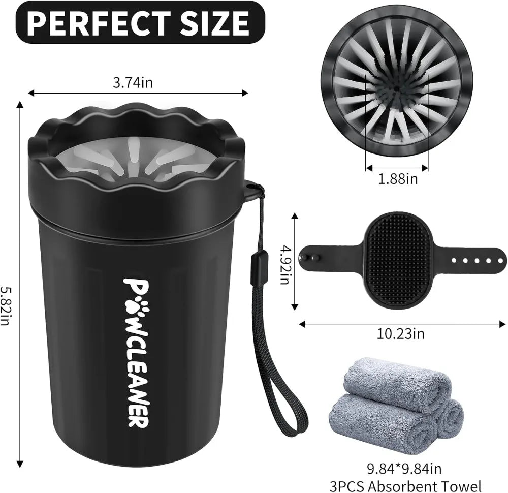 Dog Paw Cleaner Portable Paw Washer Bath Brush With Towels And Toothbrushes