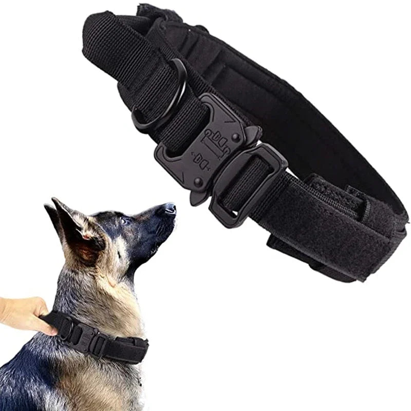 COOYOMOO Durable Tactical Dog Collar Leash Set Adjustable Military