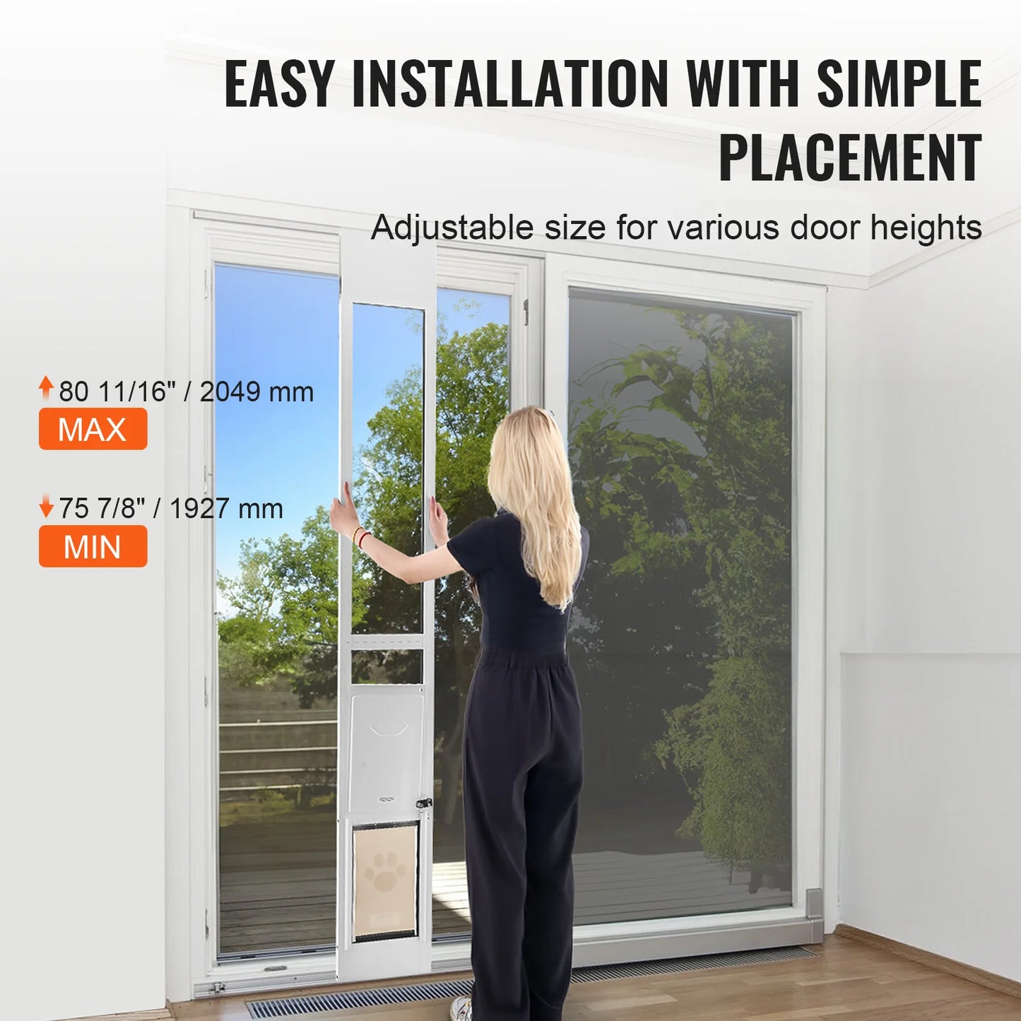 SucceBuy Dog Door For Sliding Glass Door Aluminum Frame