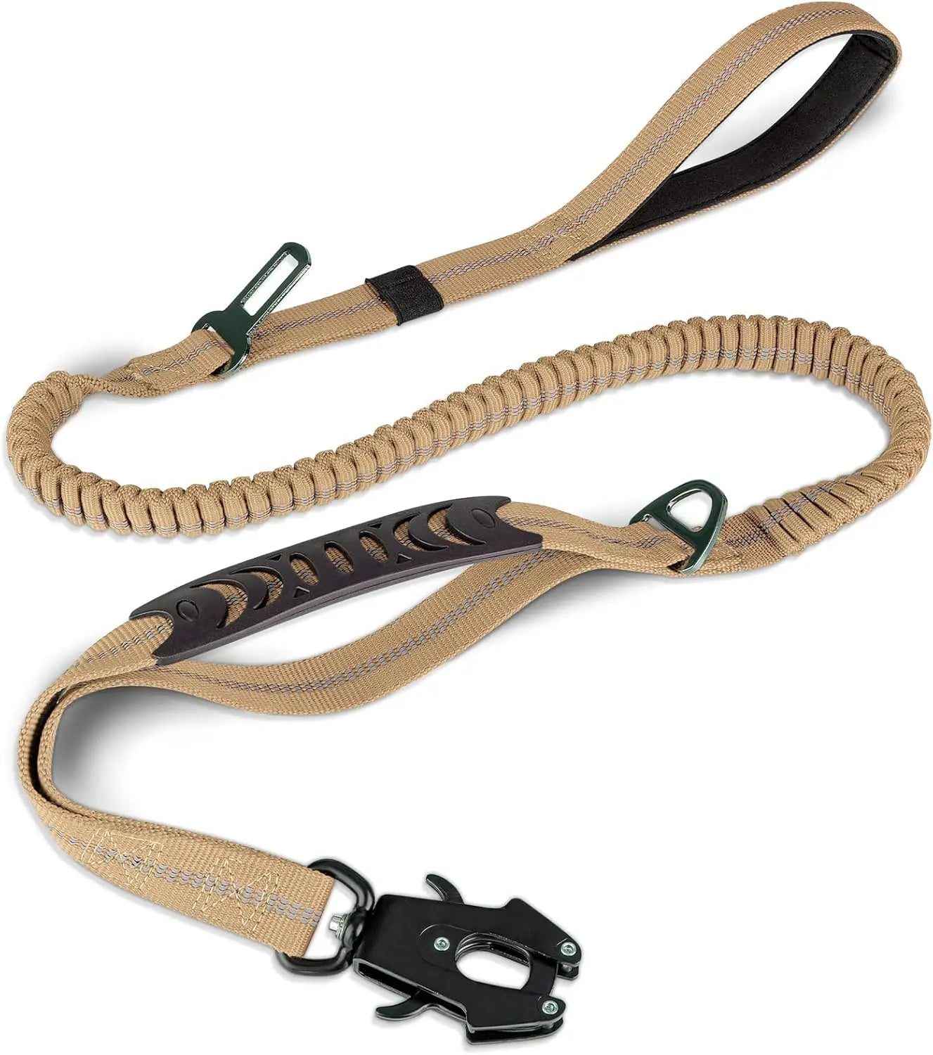 Reflective Shock Absorbing Dog Leash No Pull Car Seatbelt Bungee