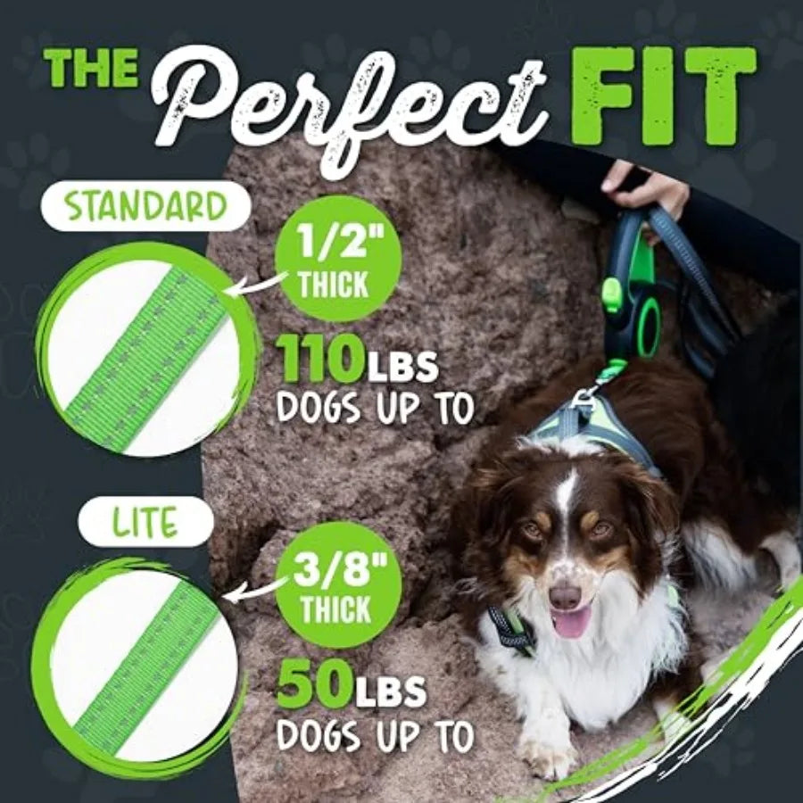 Retractable Dog Leash 16ft Heavy Duty Reflective Nylon Tape Lead