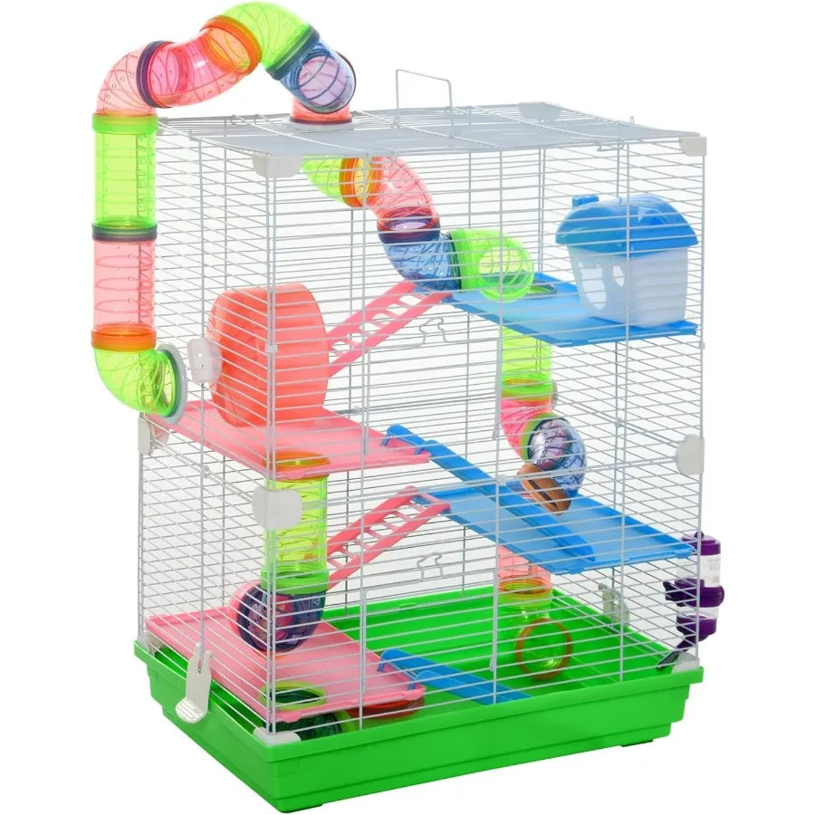 5-Tier Hamster Cage With Tubes And Tunnels Small Animal Habitat