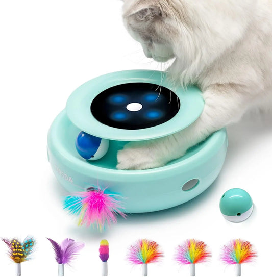 XIUWO 2in1 Interactive Cat Toy Balls and Ambush Electronic Mice With Timer