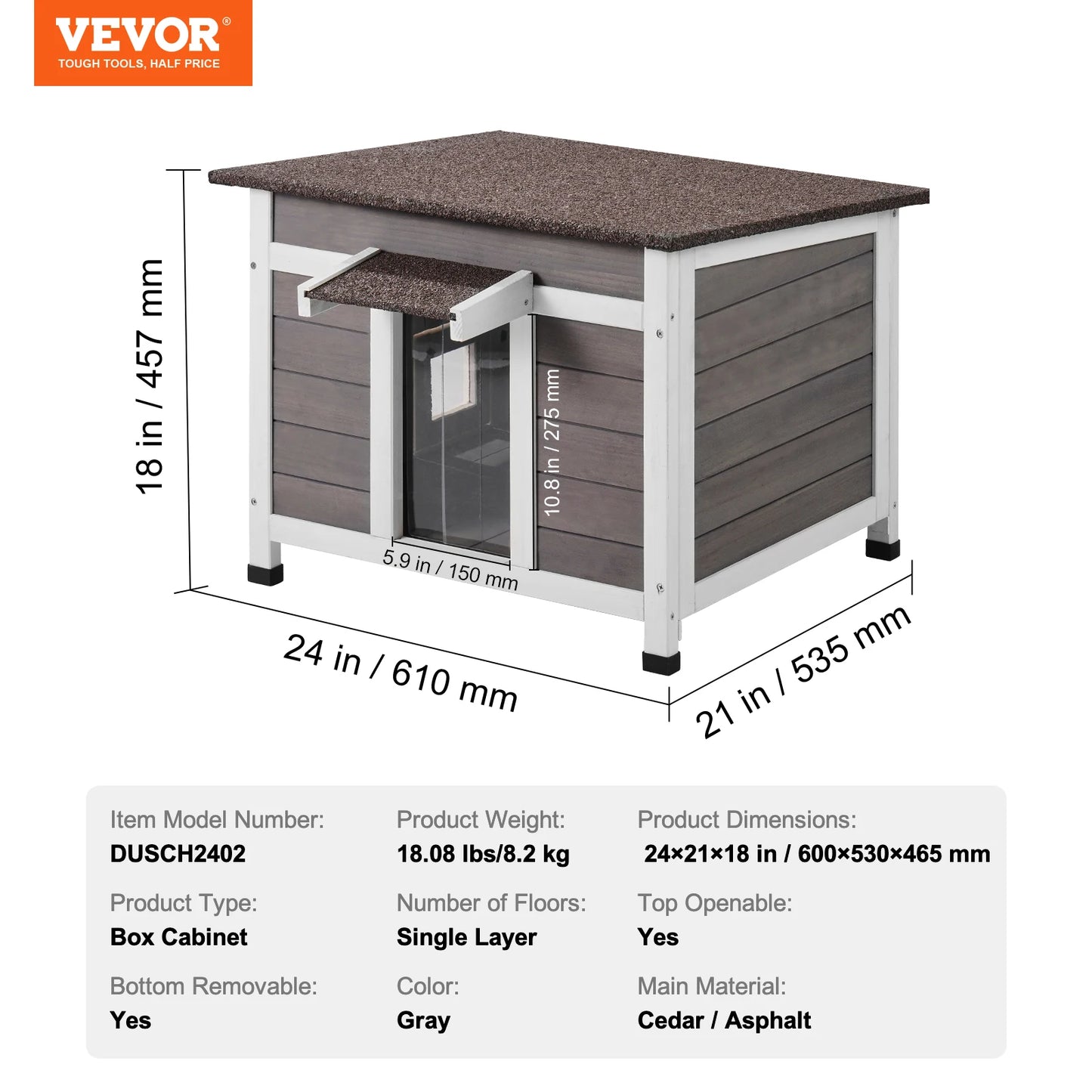 SucceBuy Outdoor Cat House Weatherproof Shelter With All-Round Foam Insulation