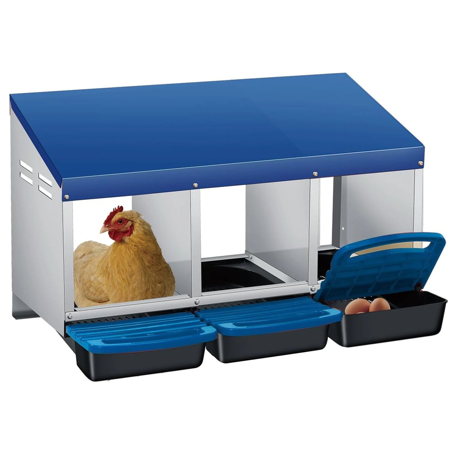 TWISTER.CK Automatic Roll-Out Metal Nesting Box Waterproof Steel Lay Coop