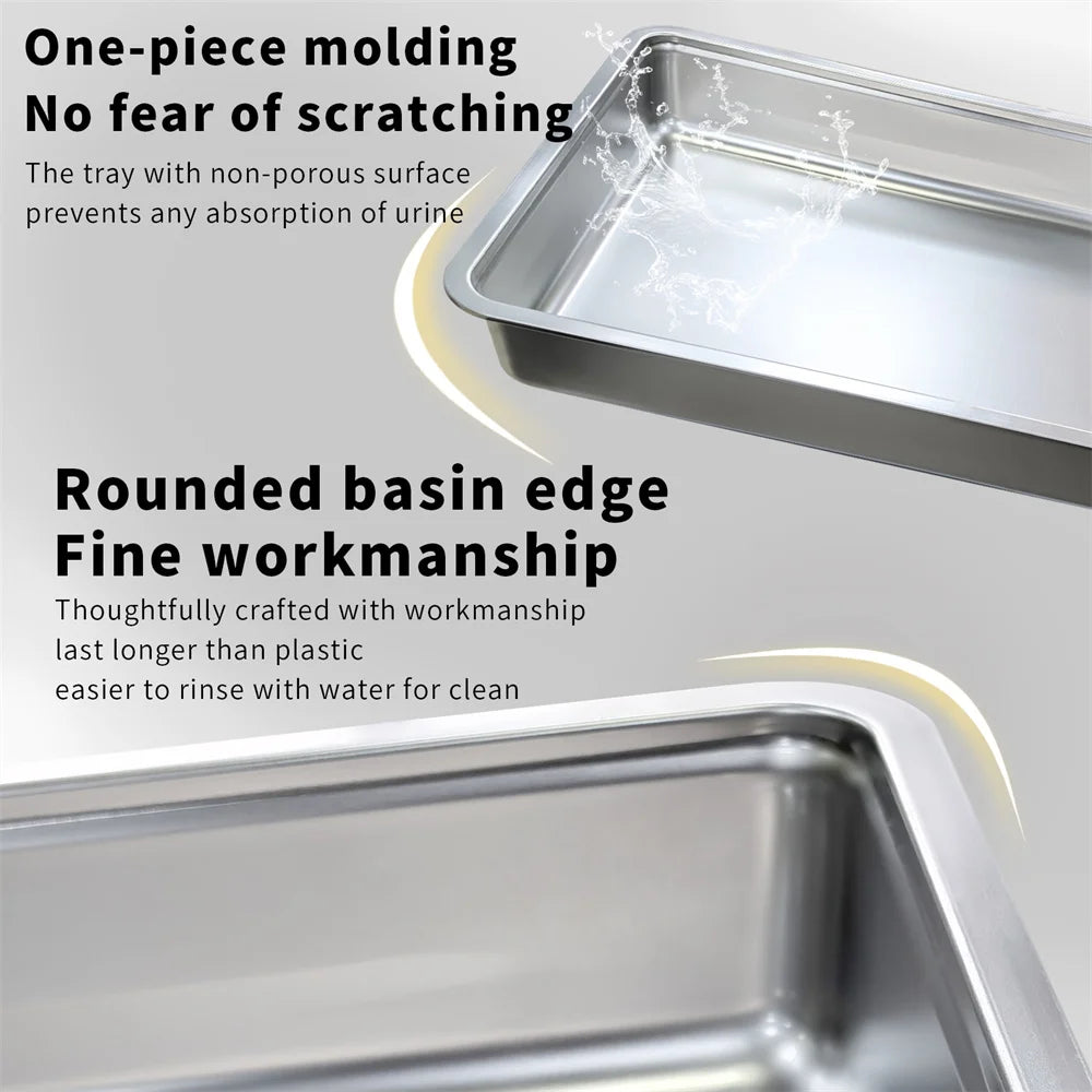 Enclosed Stainless Steel Cat Litter Box With Lid Top Entry