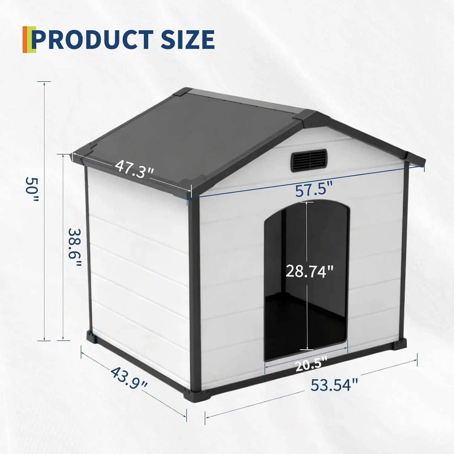 HiMISS Waterproof Indoor Outdoor Dog House UV Resistant Removable Roof
