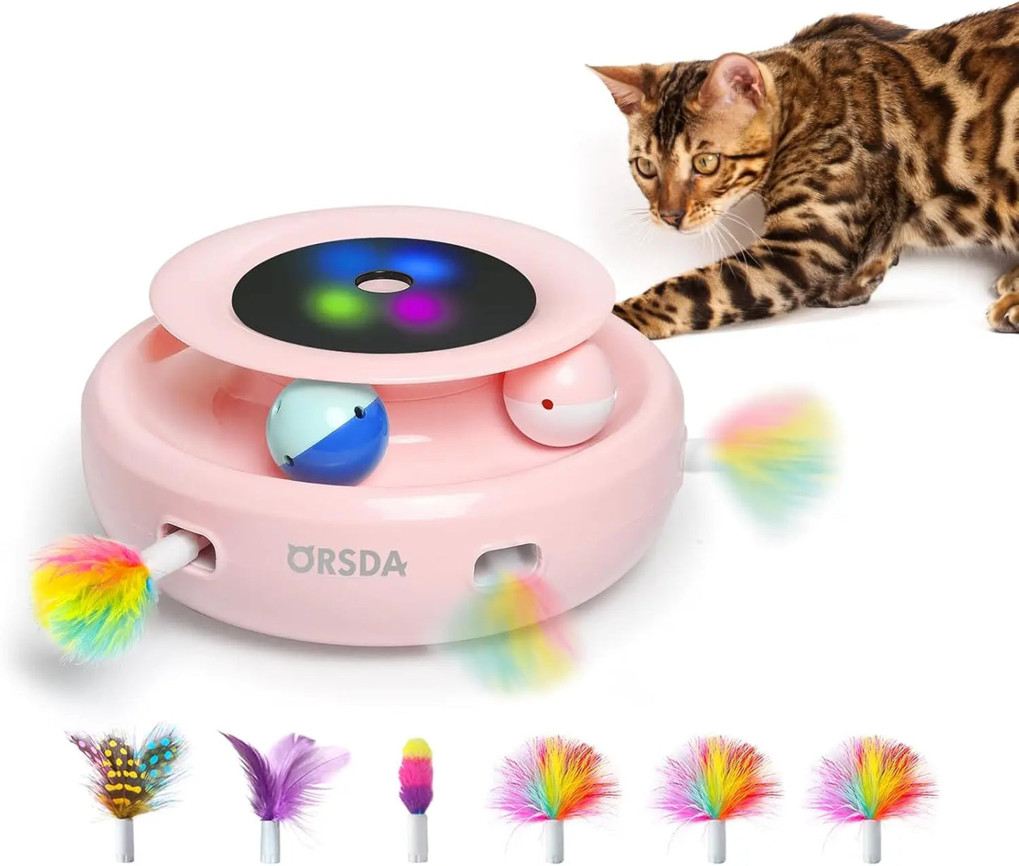 XIUWO 2in1 Interactive Cat Toy Balls and Ambush Electronic Mice With Timer