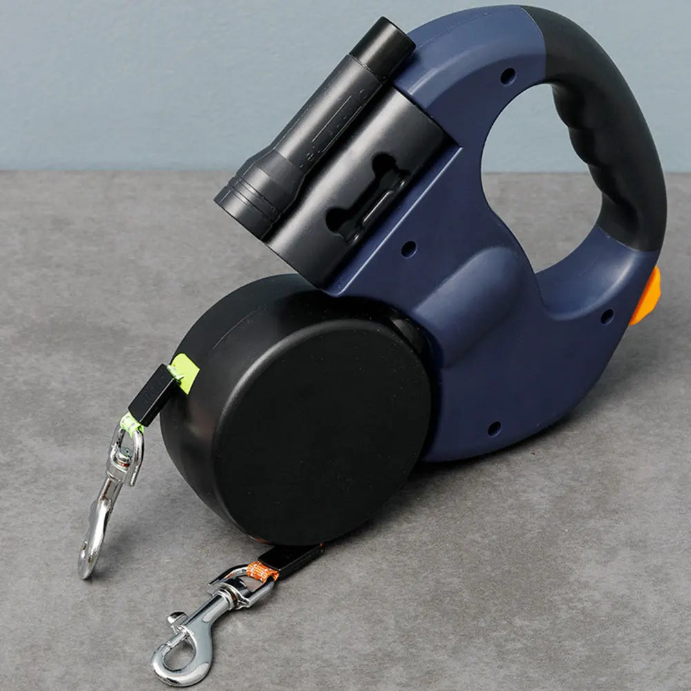 alloet Double Headed Traction Rope Dog Leash With LED Light