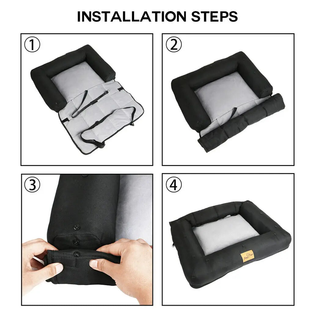 BINGOPAW Dog Car Seat Bed Waterproof Cushion With Removable Cover