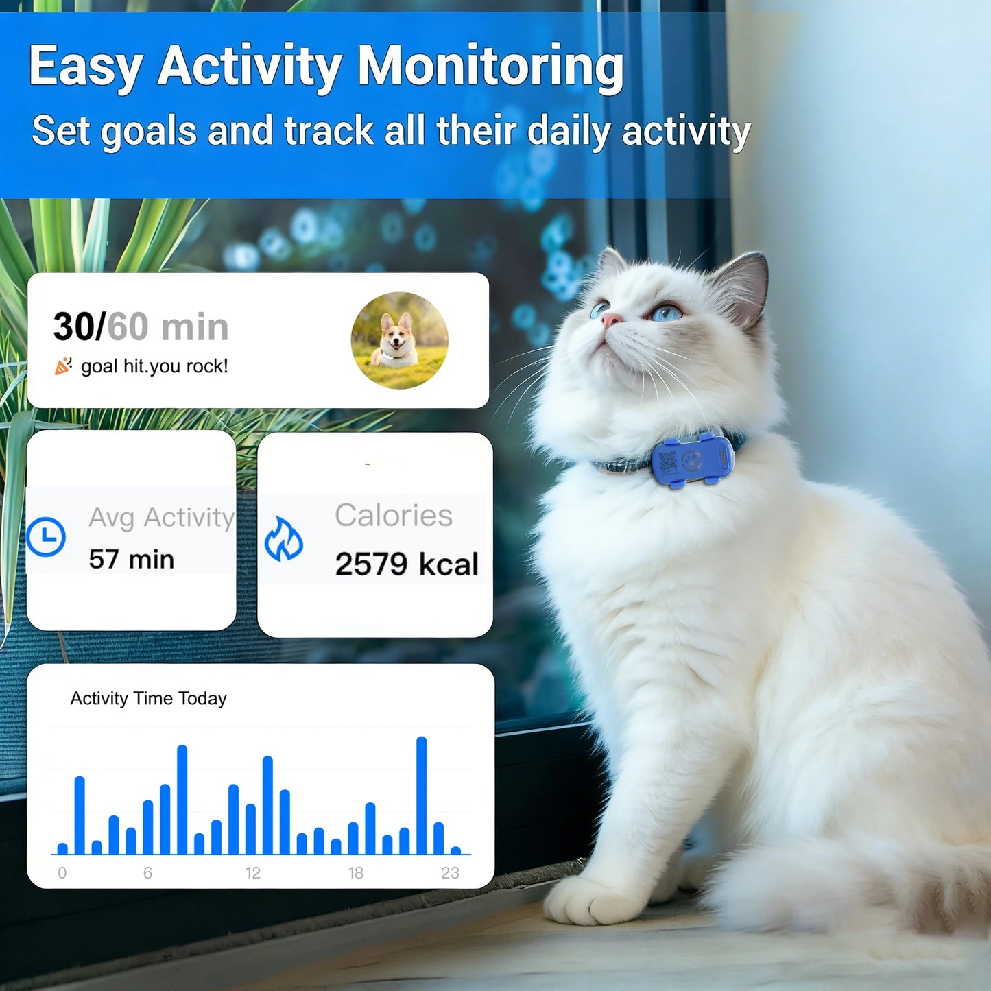 WANWAYTECH GPS Pet Tracker Real Time Location For Dogs Cats