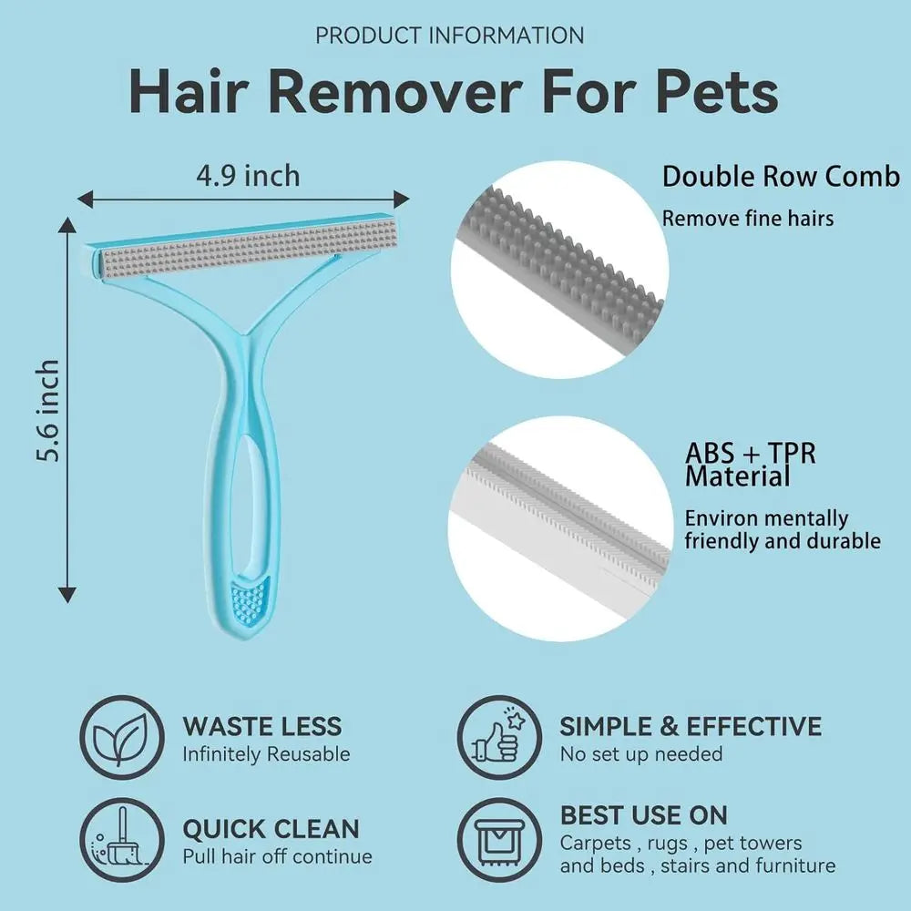 Reusable Pet Hair Removal Tool for Carpets and Furniture