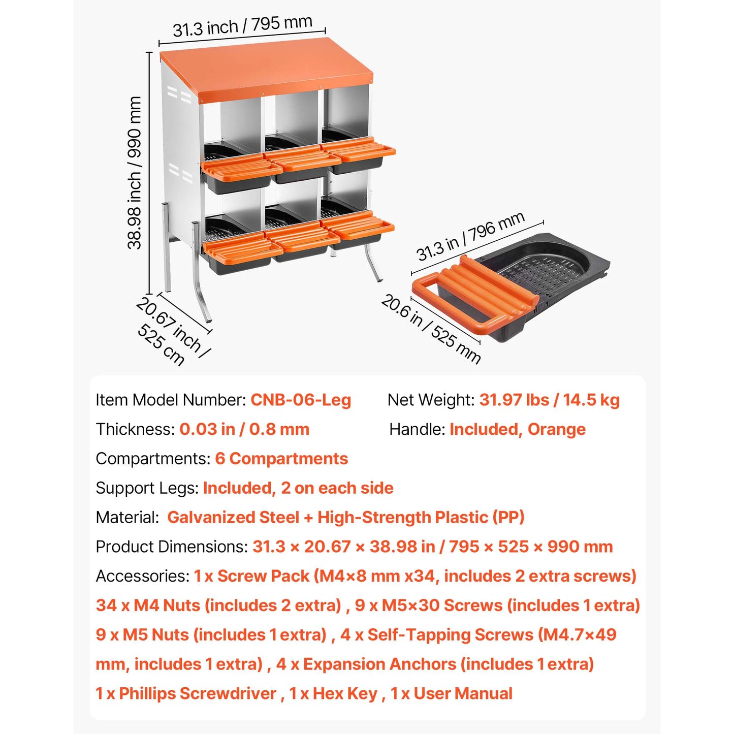 SucceBuy Metal Nesting Boxes For Chicken Laying With Protective Lids