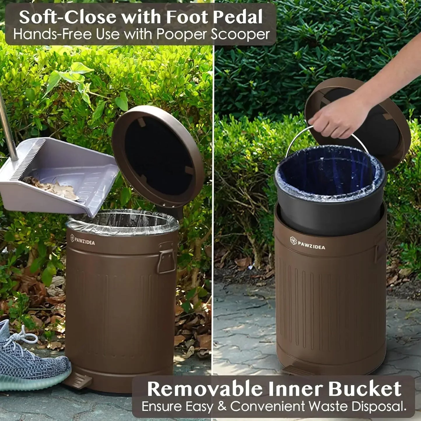 Dog Poop Trash Can Outdoor Odor Control With Carbon Filter