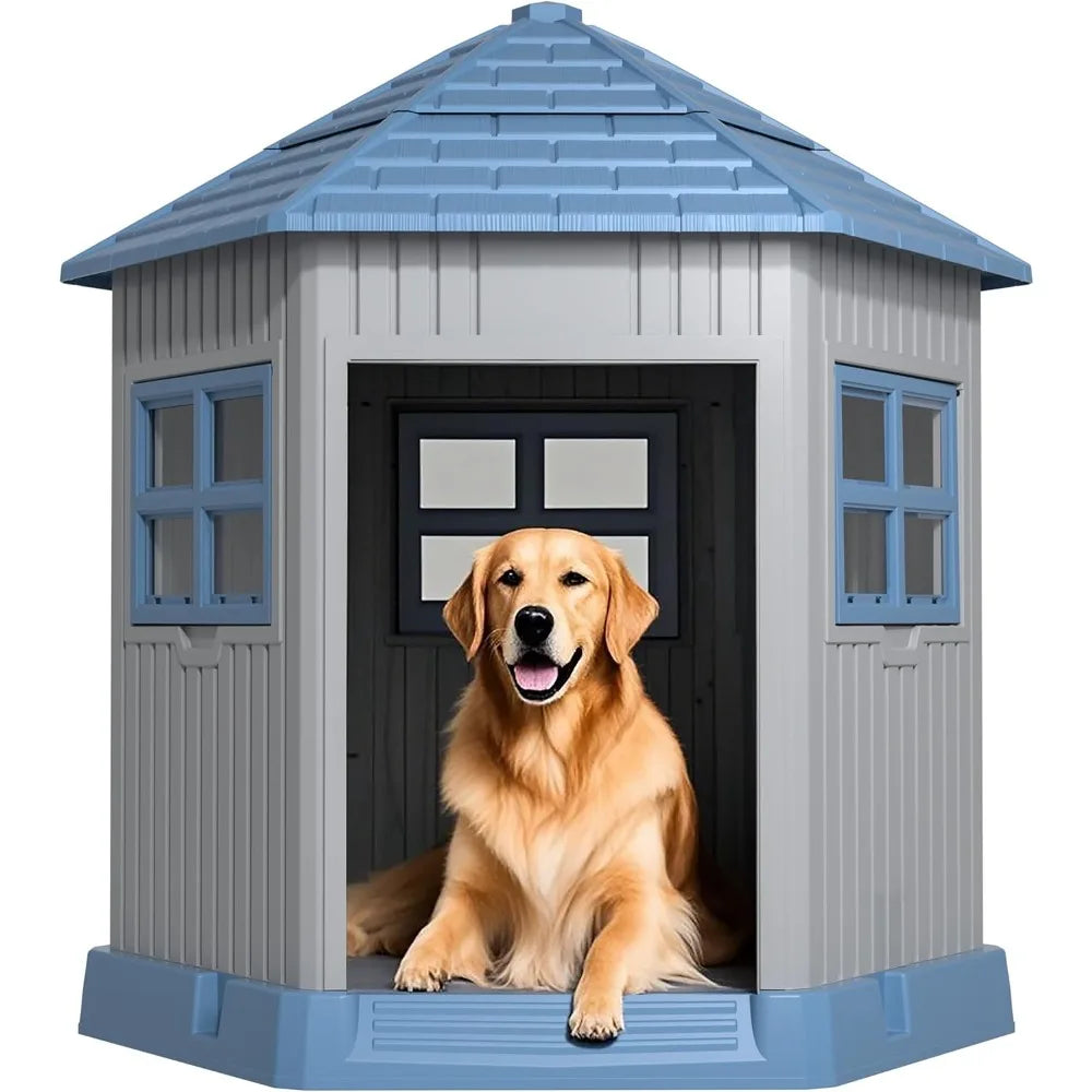 Durable Indoor Outdoor Dog Shelter With Window And Elevated Floor