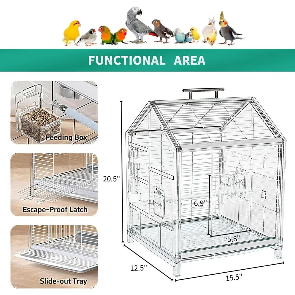 Portable Bird Cage For Travel Home And Clinic Use For Small To Medium Parrots