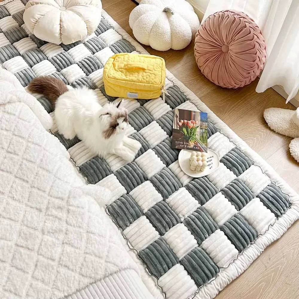 Waterproof Plaid Pet Bed Mat For Car Seat And Sofa Cover