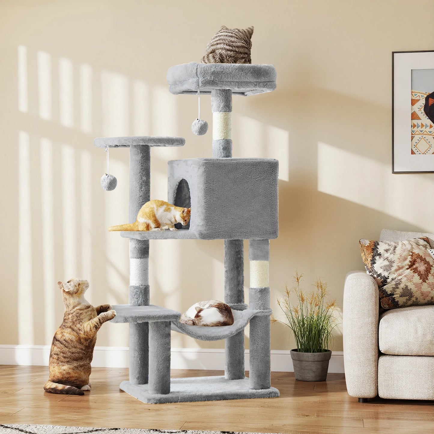 JHK Cat Tree Multi Cat Climbing Tower Scratching Posts