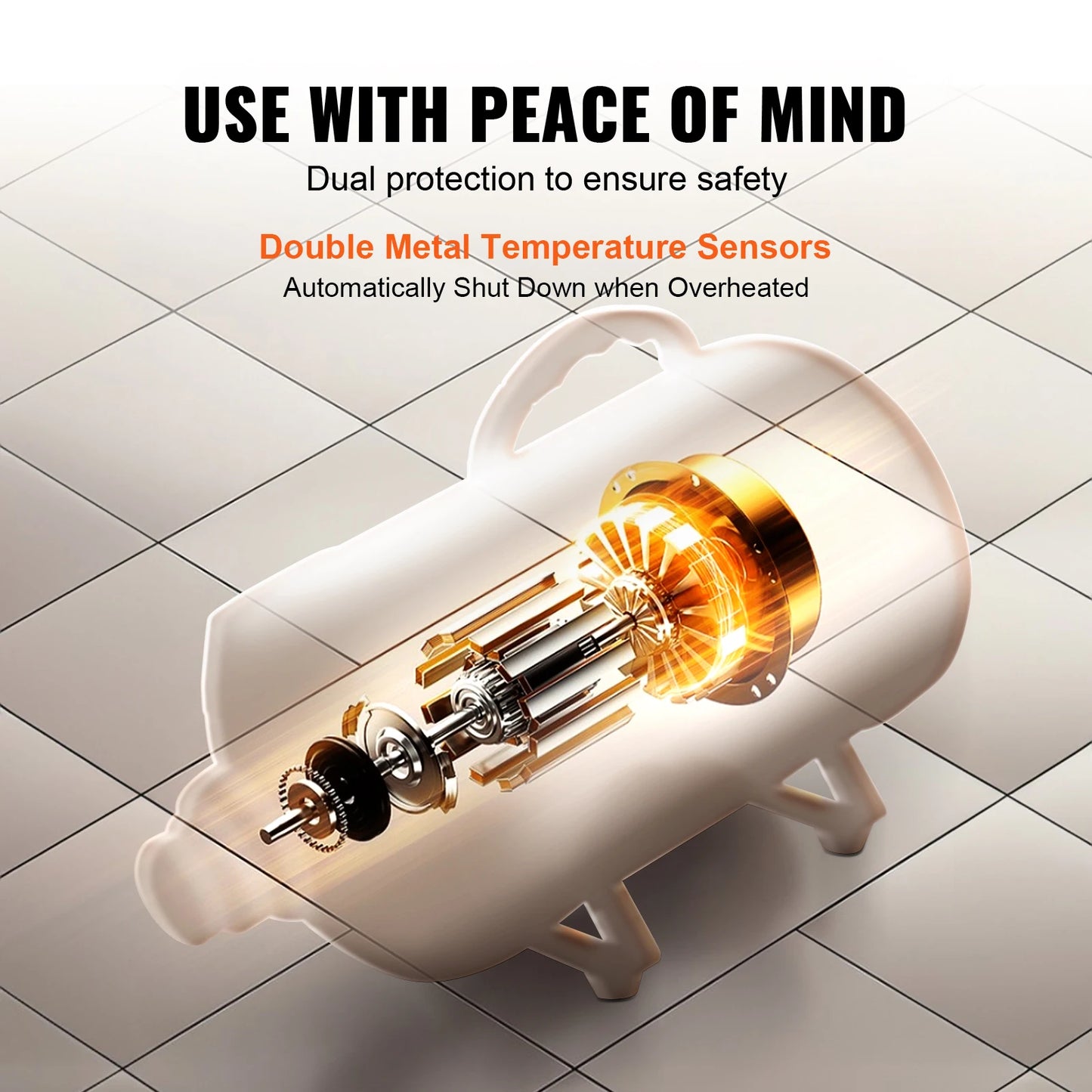 SucceBuy 2000W Dog Blow Dryer Adjustable Speed Temperature Control Nozzles