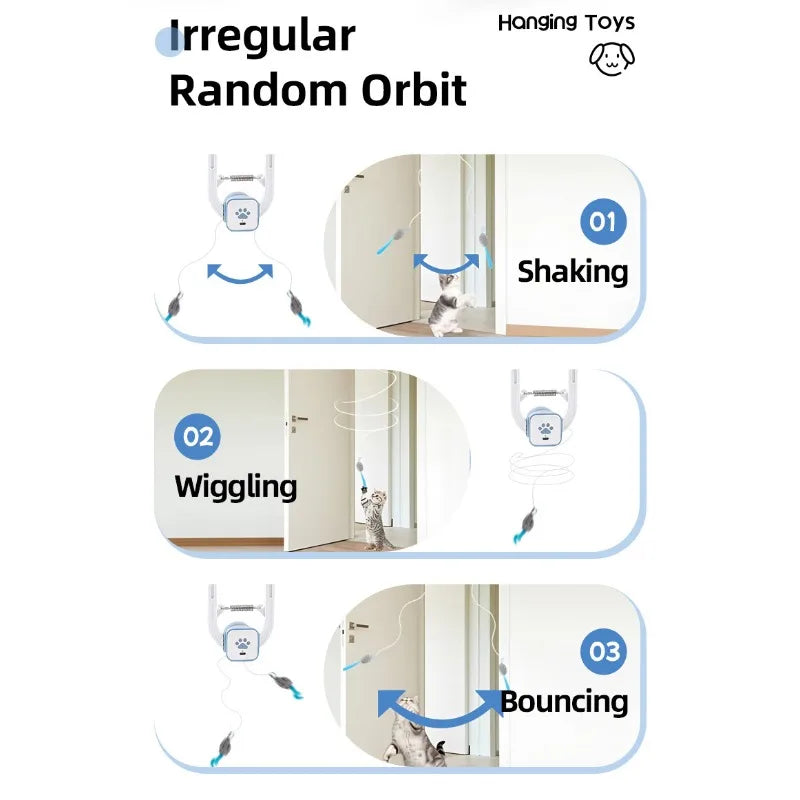 Self Playing Cat Toy Automatic Retractable Door Teaser Indoor Cats
