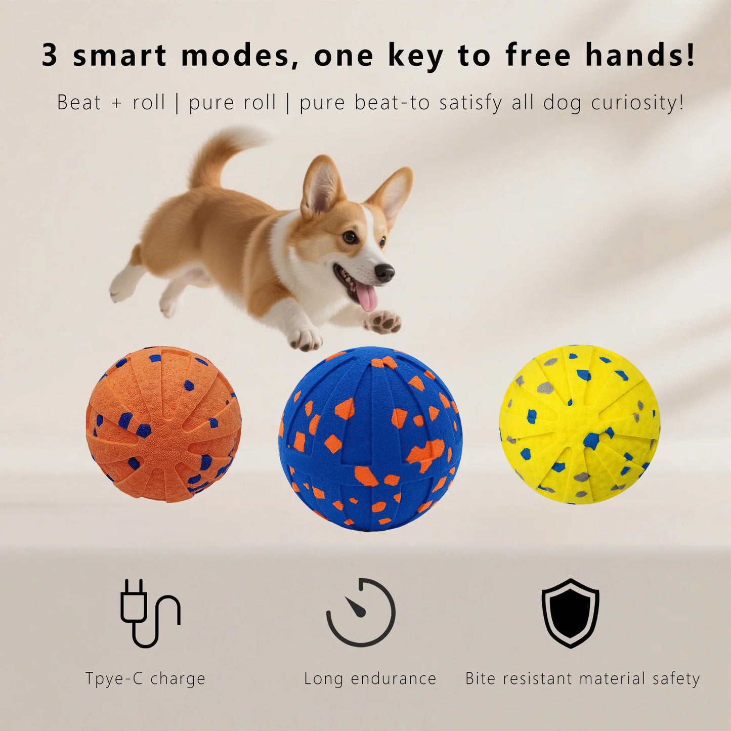 Booteely Interactive Ball Toy for Dogs Electric Jumping Ball