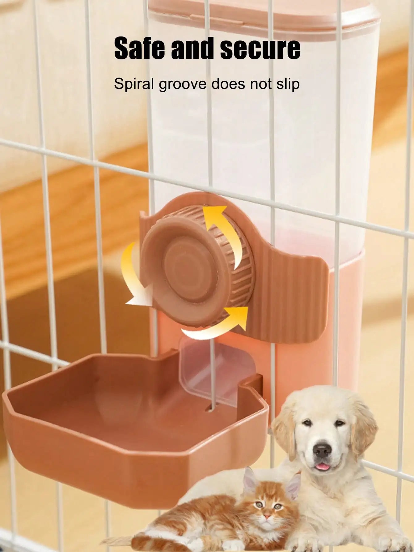 Hanging Cage Automatic Pet Feeder With Water Bowl Set